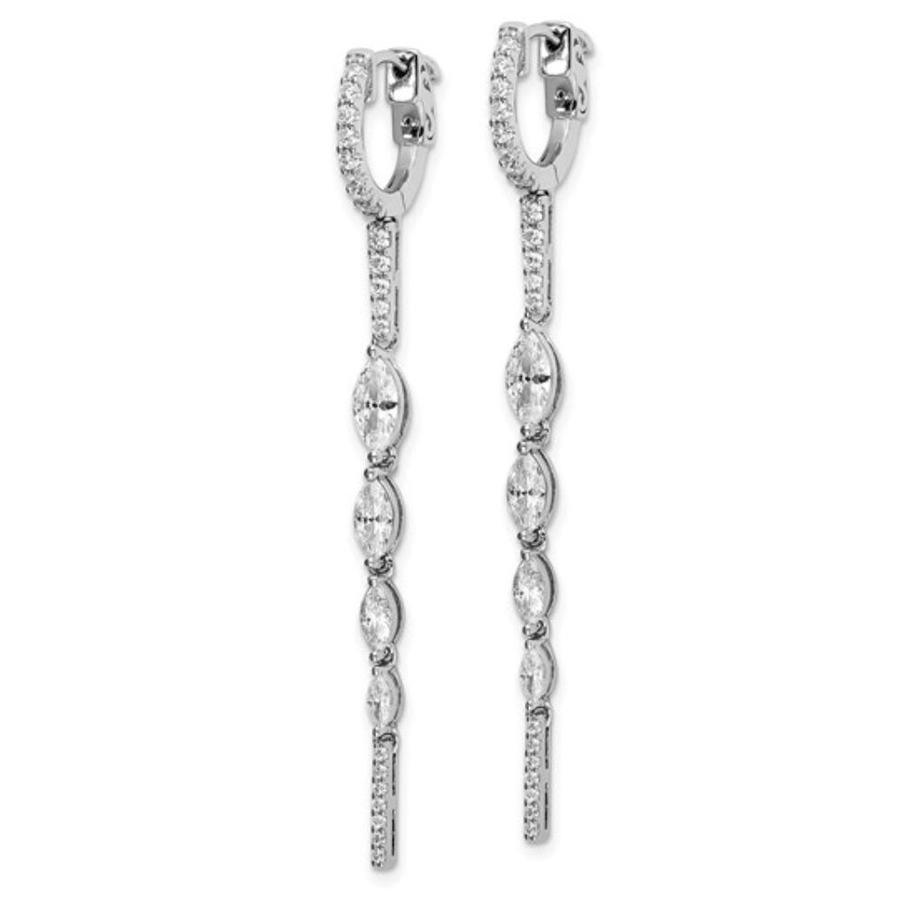 Delicate Sterling Silver Cubic Zirconia Dangle Earrings